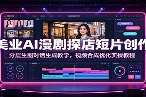 美业AI漫剧探店短片创作：分层生图对话生成教学，视频合成优化实操教程