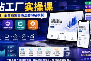 网站工厂实操课，无需客服，网站模板自动赚钱！【原创双语字幕】