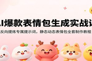 AI爆款表情包生成实战课：反向提炼专属提示词，静态动态表情包全套制作教程