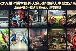 抖音32W粉丝博主局外人笔记的体验人生副本动画教学，拿伙伴计划+精选独家收益，新赛道新涨粉快【录制版】