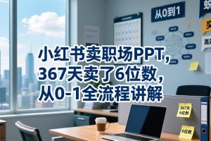小红书卖职场PPT，367天卖了6位数，从0-1全流程讲解