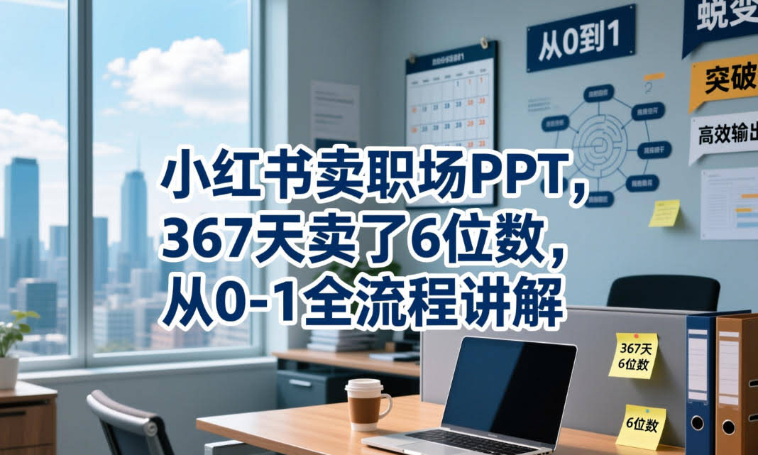 小红书卖职场PPT，367天卖了6位数，从0-1全流程讲解