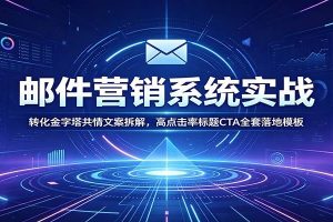邮件营销系统实战：转化金字塔共情文案拆解，高点击率标题CTA全套落地模板