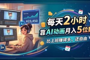（18051期）每天 2 小时，靠 AI 动画月入 5 位数，比上班赚得多，还自由