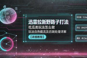 迅雷拉新野路子打法，吃瓜类玩法怎么做，玩法自热截流及后端处理详解