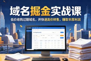域名交易掘金实战课，低价收购过期域名，并快速高价转售，賺取丰厚利润【原创双语字幕】