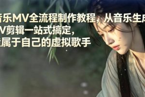AI音乐MV全流程制作教程，从音乐生成到MV剪辑一站式搞定，打造属于自己的虚拟歌手