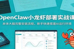 OpenClaw小龙虾部署实战课：本体大脑完整安装流程，新手快速搭建AI运行环境