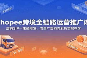 Shopee跨境全链路运营推广课：店铺SIP一店通搭建，流量广告物流发货实操教学