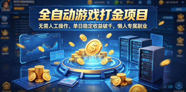 全自动游戏打金项目,无需人工操作,单日稳定收益破千,懒人专属副业【揭秘】