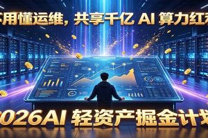 不用懂运维，共享千亿 AI 算力红利，2026AI 轻资产掘金计划