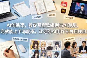 AI创编课，教你写爆款短剧与AI漫剧，学完就能上手写剧本，让你的AI创作不再自娱自乐（更新0521）
