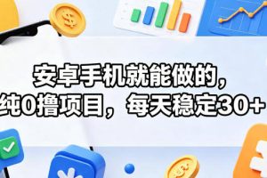 安卓手机就能做的，纯0撸项目，每天稳定30+