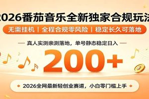 番茄音乐2026最新独家玩法 不挂机不违规 单号实测落地日收200+