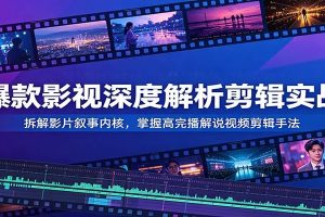 爆款影视深度解析剪辑实战：拆解影片叙事内核，掌握高完播解说视频剪辑手法