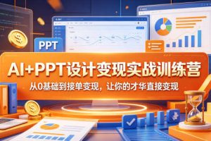 AI+PPT设计变现实战训练营，从0基础到接单变现，让你的才华直接变现