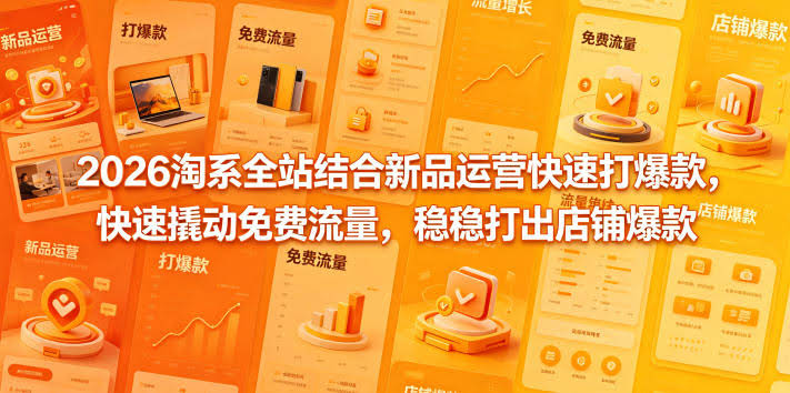2026淘系全站结合新品运营快速打爆款,快速撬动免费流量,稳稳打出店铺爆款(更新5月12日)