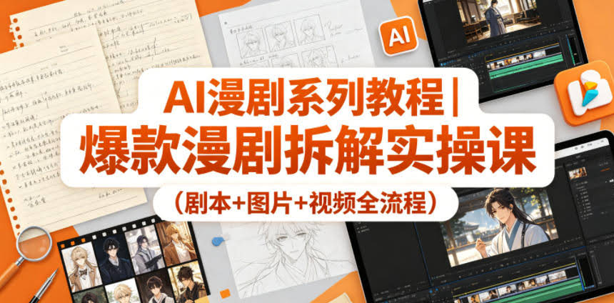 AI漫剧系列教程|爆款漫剧拆解实操课(剧本+图片+视频全流程)