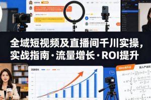 全域短视频及直播间千川实操，实战指南·流量增长·ROI提升