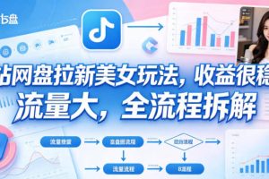 B站网盘拉新美女玩法，收益很稳定，流量大，全流程拆解
