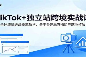 TikTok+独立站跨境实战课：全球流量选品投流教学，多平台建站直播矩阵落地打法