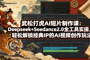 武松打虎AI短片制作课：Deepseek+Seedance2.0全工具实操，轻松解锁经典IP的AI视频创作玩法