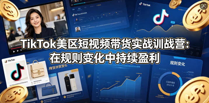 TikTok美区短视频带货实战训战营:在规则变化中持续盈利