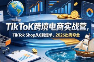 TikToK跨境电商实战营，TikTok Shop从0到爆单，2026出海夺金