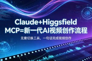 Claude+Higgsfield MCP=新一代AI视频创作流程，不需要切换工具，一句话就能完成视频创作