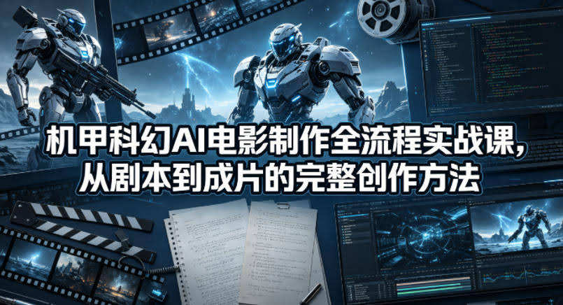 机甲科幻AI电影制作全流程实战课,从剧本到成片的完整创作方法