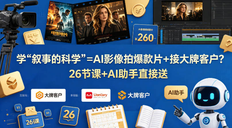 学《叙事的科学》=AI影像拍爆款片+接大牌客户?26节课+AI助手直接送【原创双语字幕】