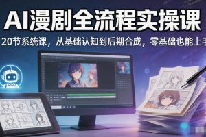 AI漫剧全流程实操课｜20节系统课，从基础认知到后期合成，零基础也能上手