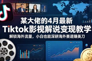 某大佬的4月最新Tiktok影视解说变现教学，解锁海外流量，小白也能深耕海外赛道賺美刀（更新）