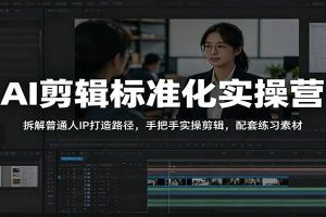 AI剪辑标准化实操营：拆解普通人IP打造路径，手把手实操剪辑，配套练习素材