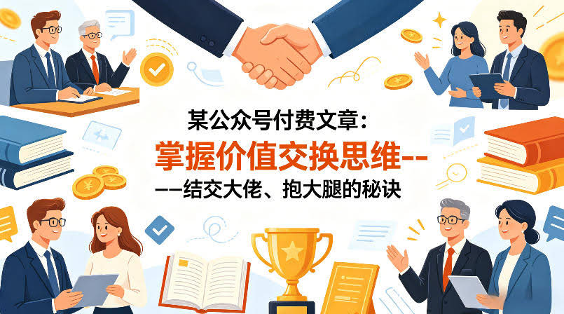 某公众号付费文章:掌握价值交换思维----结交大佬、抱大腿的秘诀