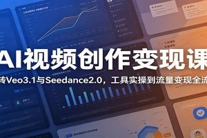 AI视频创作变现课：玩转Veo3.1与Seedance2.0，工具实操到流量变现全流程