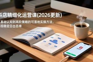 （17773期）抖店精细化运营课(26年3月更新)，从基础认知到高阶策略的可落地实操方法，实现稳定日出百单