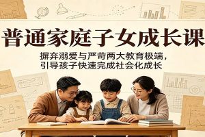 普通家庭子女成长课：摒弃溺爱与严苛两大教育极端，引导孩子快速完成社会化成长