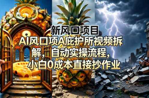 新风口项目AI庇护所视频拆解，自动实操流程，小白0成本直接抄作业