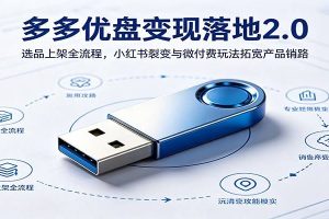 多多优盘变现落地2.0：选品上架全流程，小红书裂变与微付费玩法拓宽产品销路