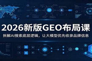 2026新版GEO布局课：拆解AI搜索底层逻辑，让大模型优先收录品牌信息
