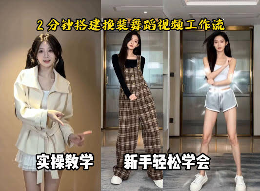 通过Coze工作流,制作《跳舞卡点换装视频》,两分钟制作完成,从0到1演示搭建过程