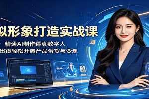 虚拟形象打造实战课：精通AI制作逼真数字人，足不出镜轻松开展产品带货与变现