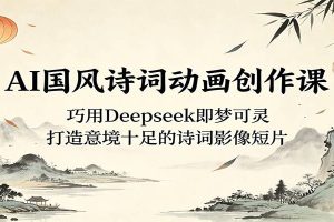 AI国风诗词动画创作课：巧用Deepseek即梦可灵，打造意境十足的诗词影像短片