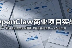 OpenClaw商业项目实战：拆解真实项目运作逻辑，零基础搭建专属一人创业公司