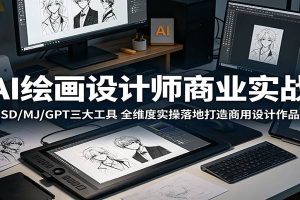 AI绘画设计师商业实战：SD/MJ/GPT三大工具，全维度实操落地打造商用设计作品