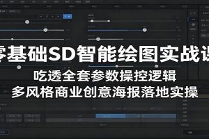 零基础SD智能绘图实战课：吃透全套参数操控逻辑，多风格商业创意海报落地实操