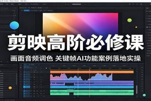剪映高阶必修课：画面音频调色，关键帧AI功能案例落地实操