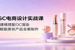AIGC电商设计实战课：C4D建模搭配OC渲染，即梦赋能美妆产品全案制作
