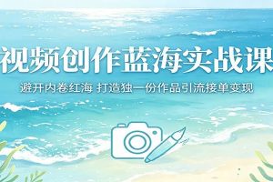 视频创作蓝海实战课：避开内卷红海，打造独一份作品引流接单变现